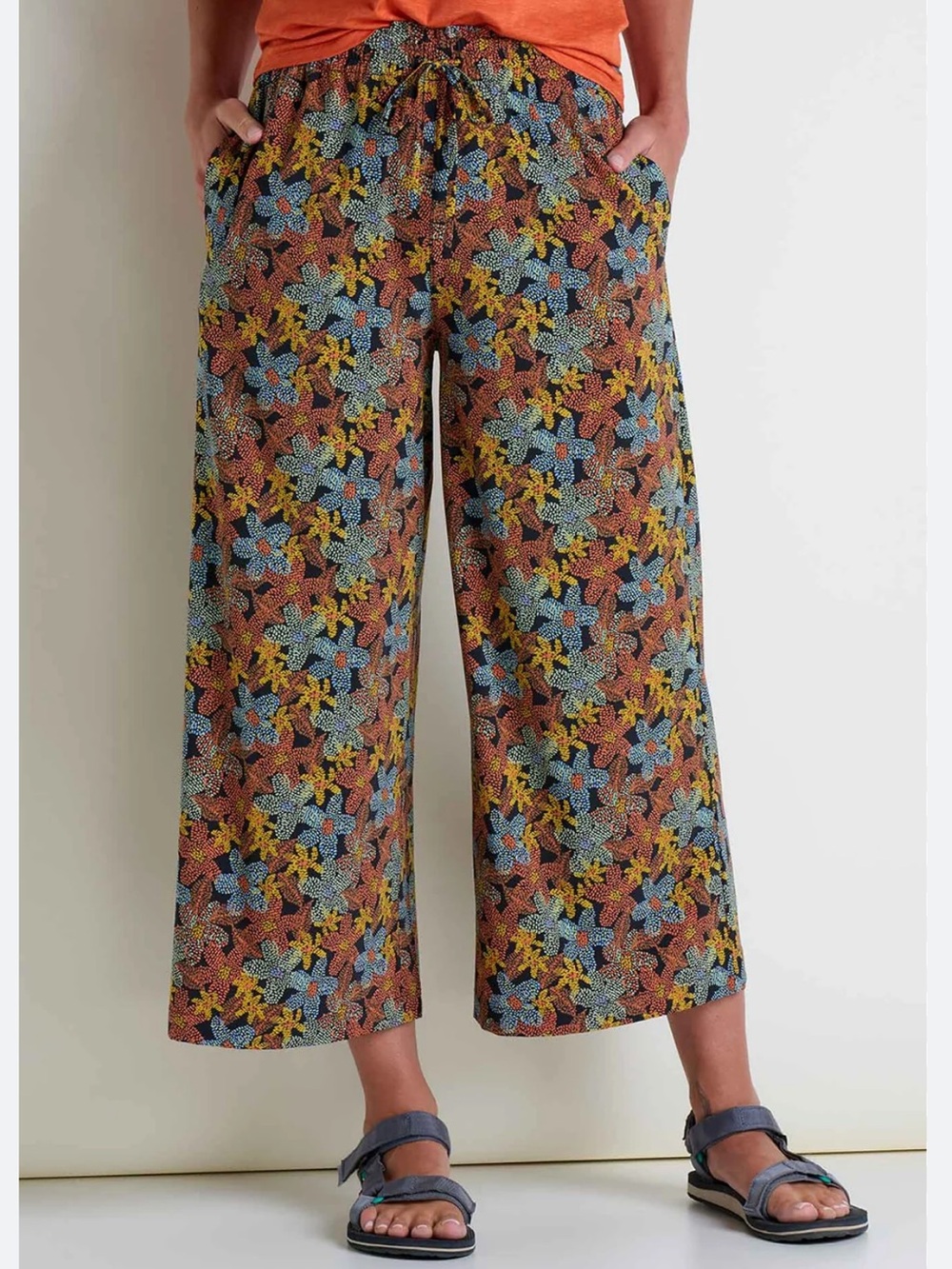 Women’s Toad & Co Sun-kissed Floral Patterned Cropped Wide Leg Lightweight Pants